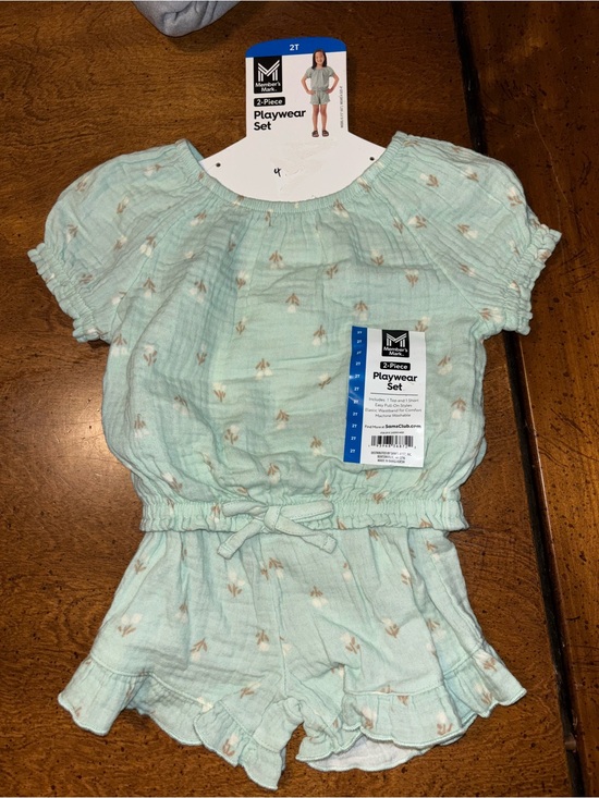 Member's Mark Other - Wonder Nation Girls' Mint Green 2-Piece Playwear Set